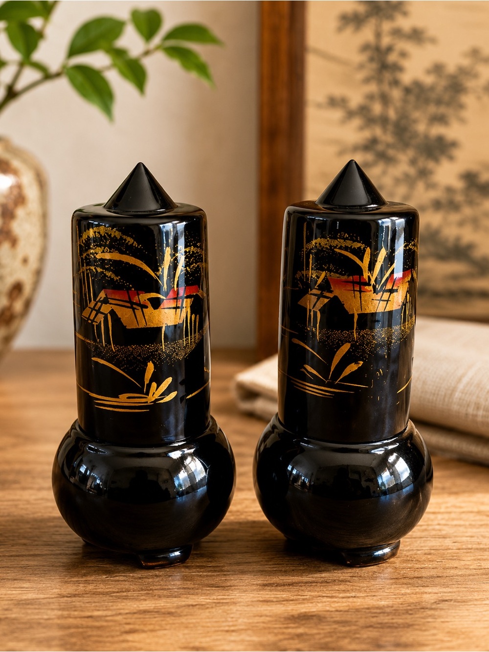 Asian Lacquer Toothpick Holders
